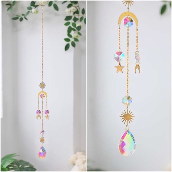 Boho Gold tone Star Sun Moon Wall Decor - Picture 2 of 3